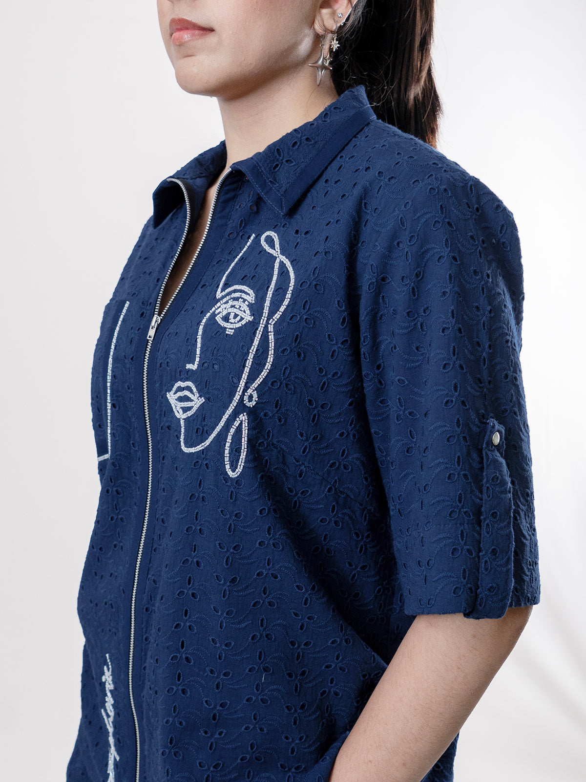 Zipping Euphoria In Blue Coord Set- EUPHORIA