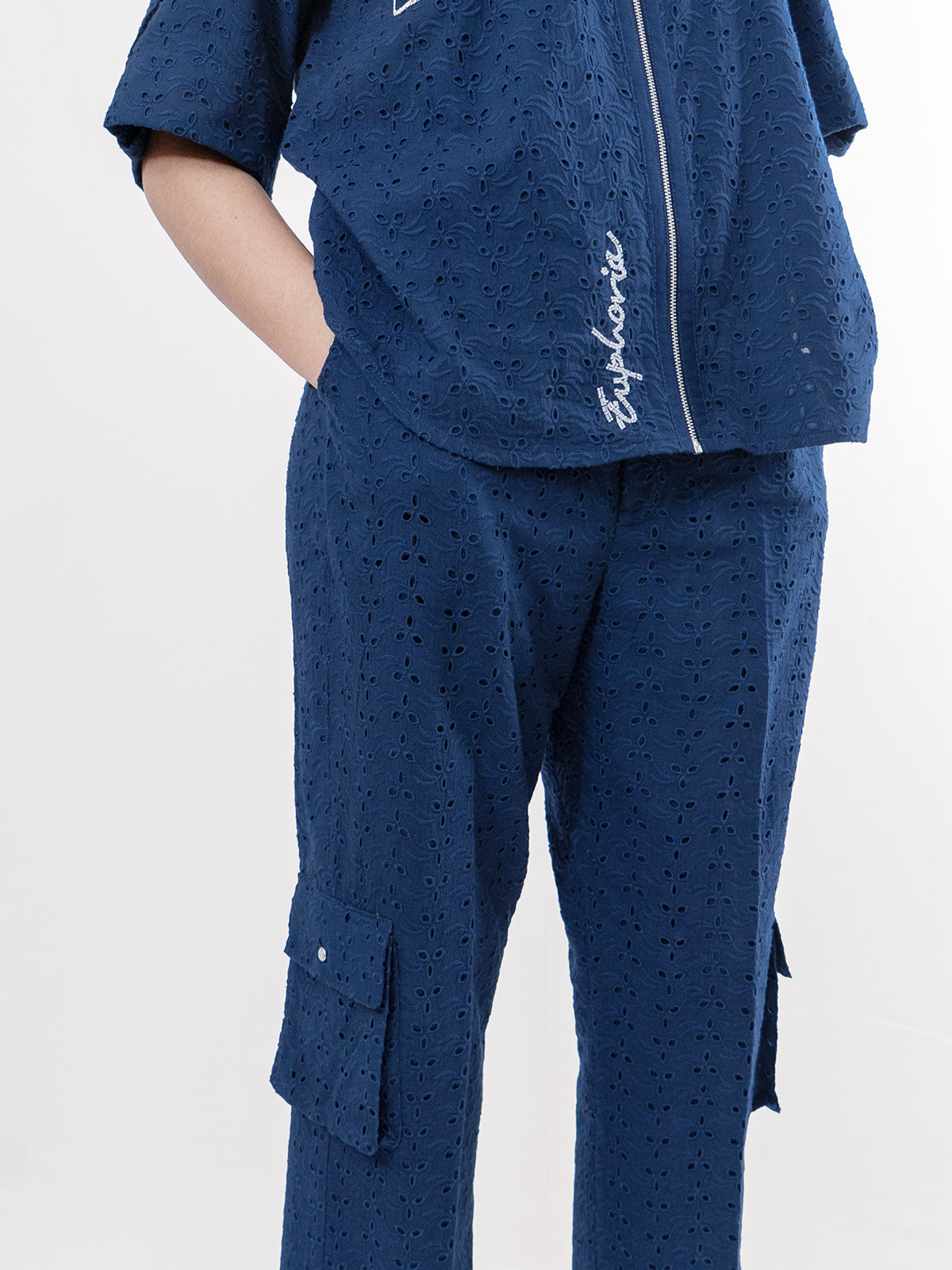 Zipping Euphoria In Blue Coord Set- EUPHORIA