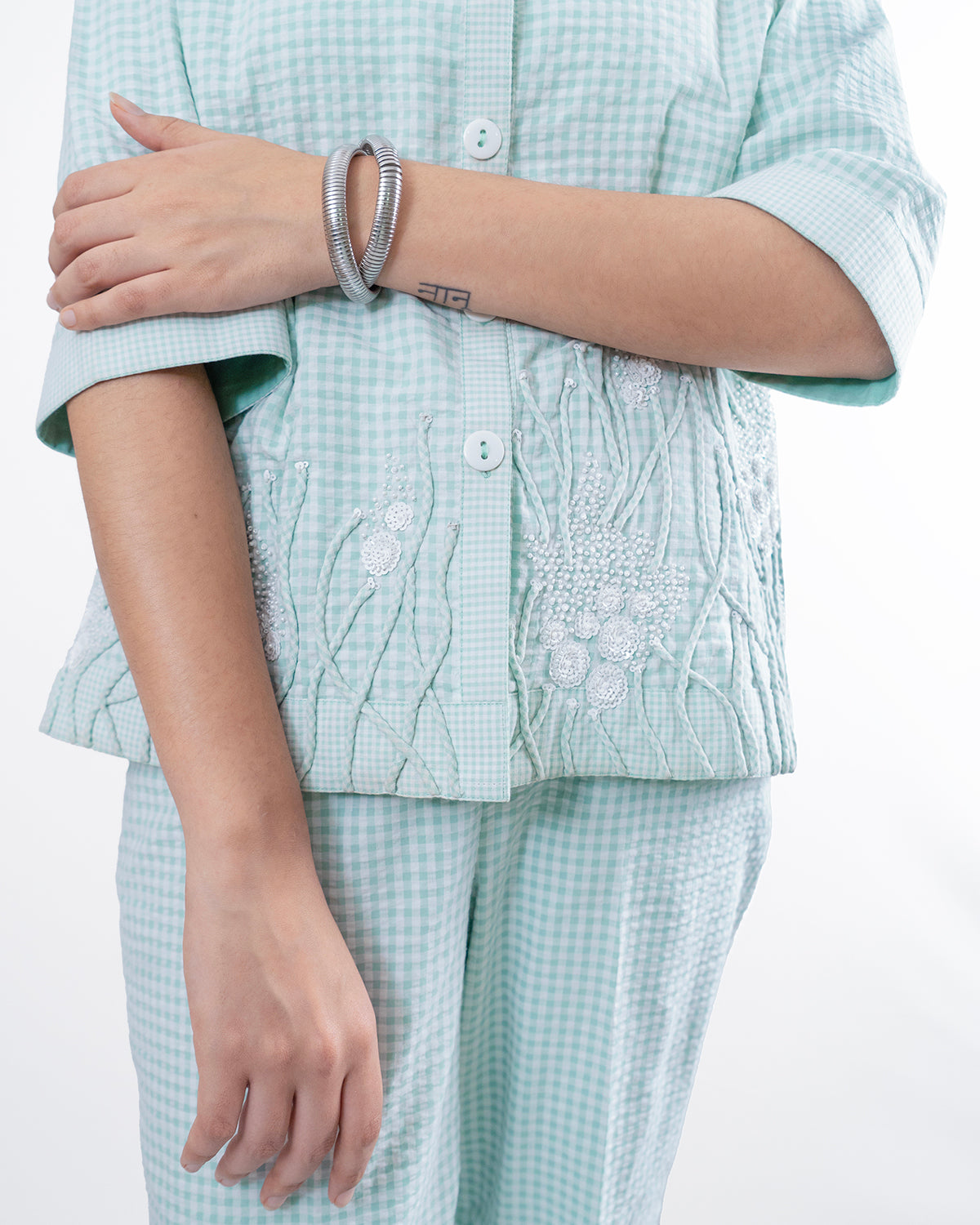 Mint To Be Checks Coord Set