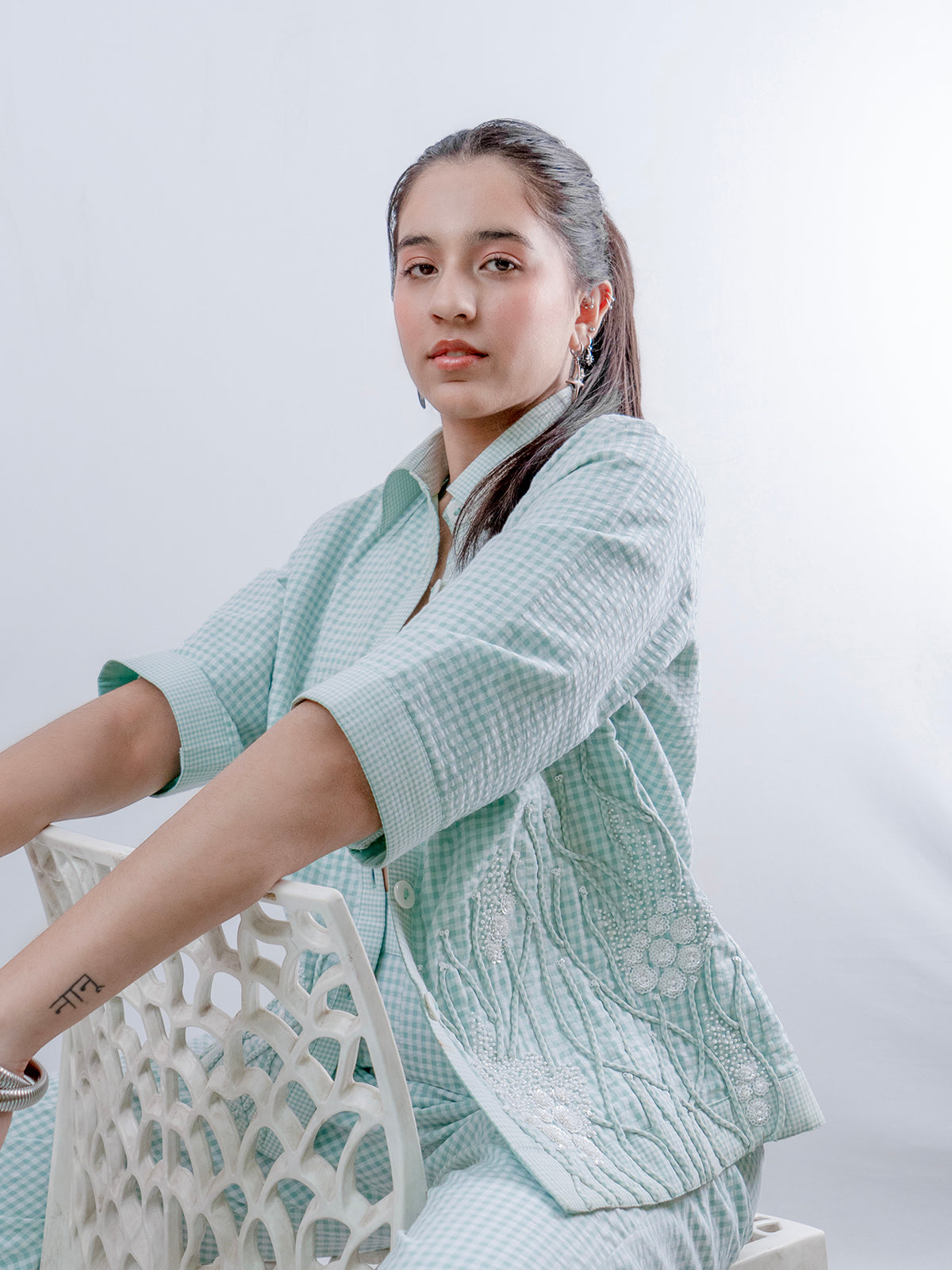 Mint To Be Checks Coord Set