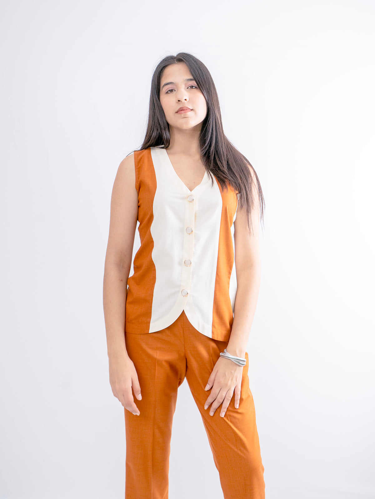 Rust Revival Waistcoat Coord Set- EUPHORIA