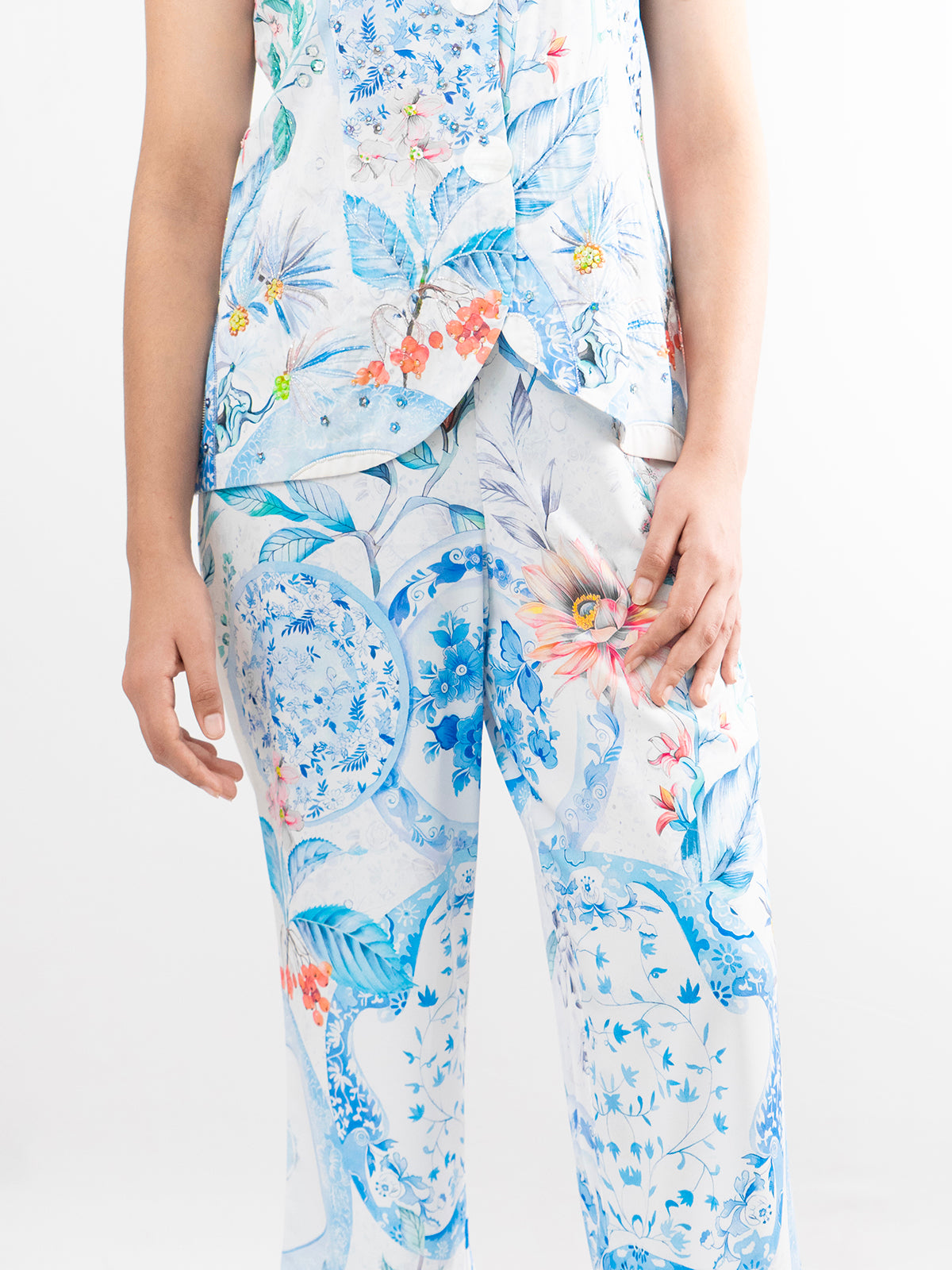 Floral Fantasy Waistcoat Coord Set- EUPHORIA