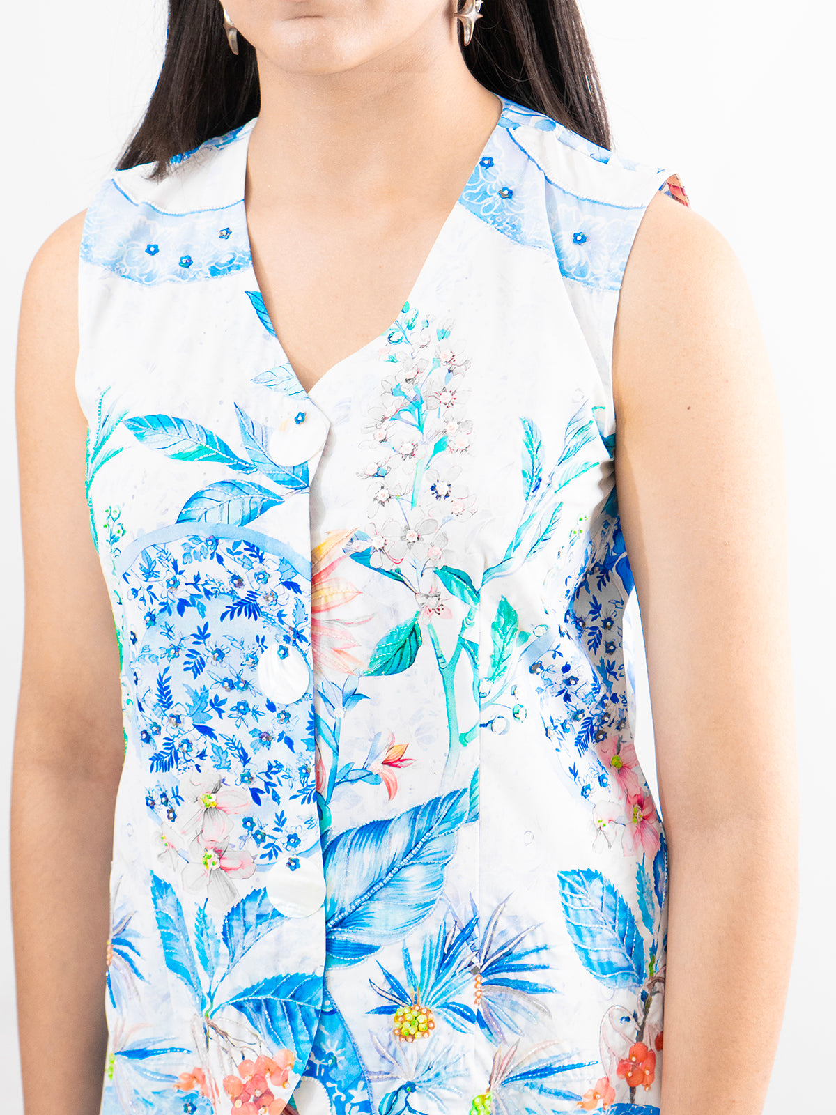 Floral Fantasy Waistcoat Coord Set- EUPHORIA