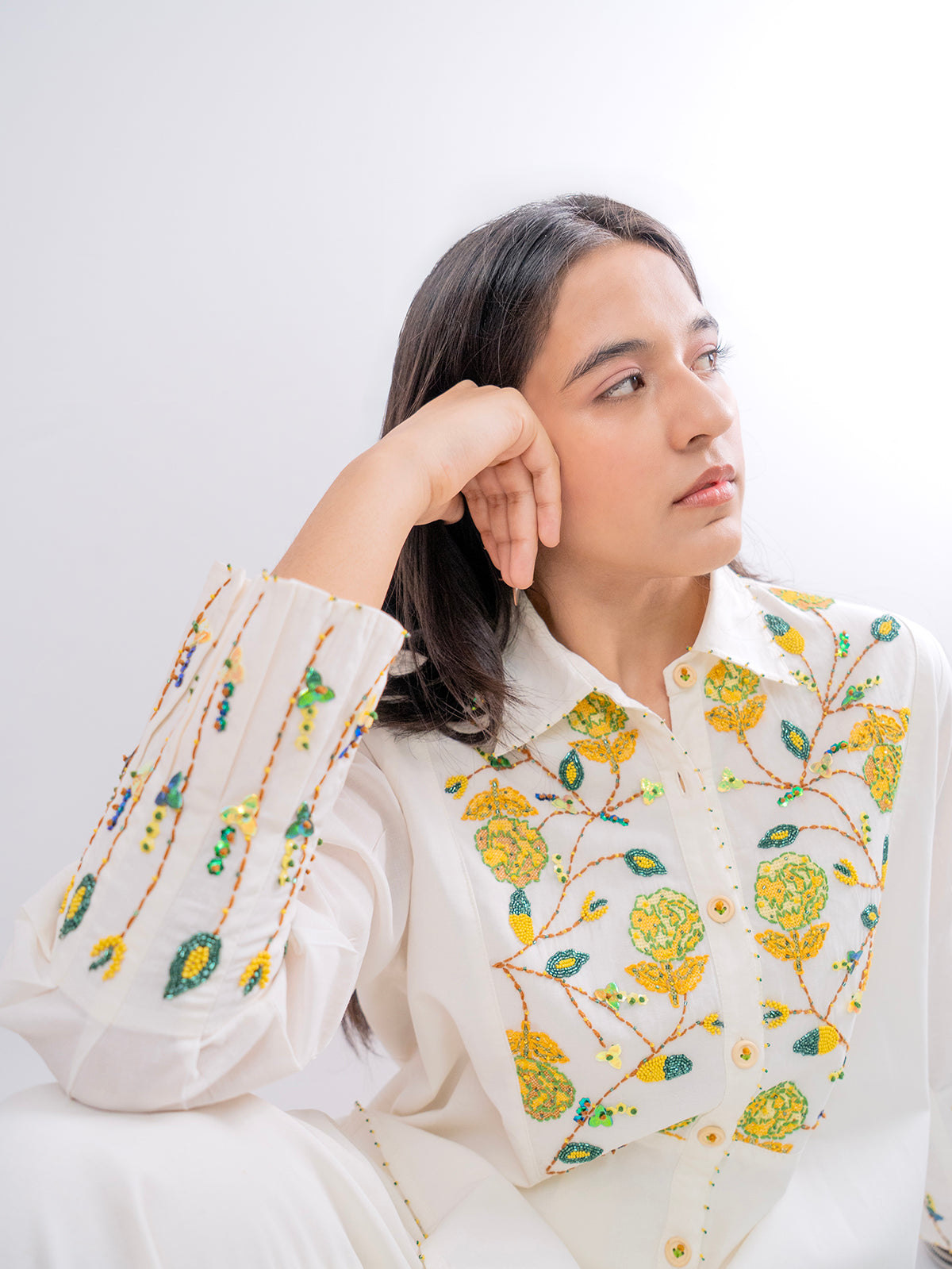 Premium Cotton Floral Embroidery Coord set- EUPHORIA