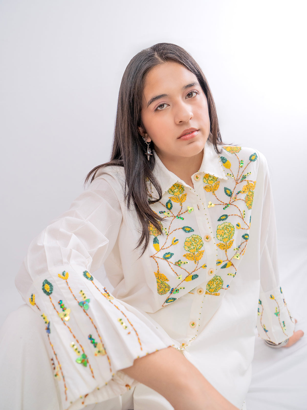 Premium Cotton Floral Embroidery Coord set- EUPHORIA