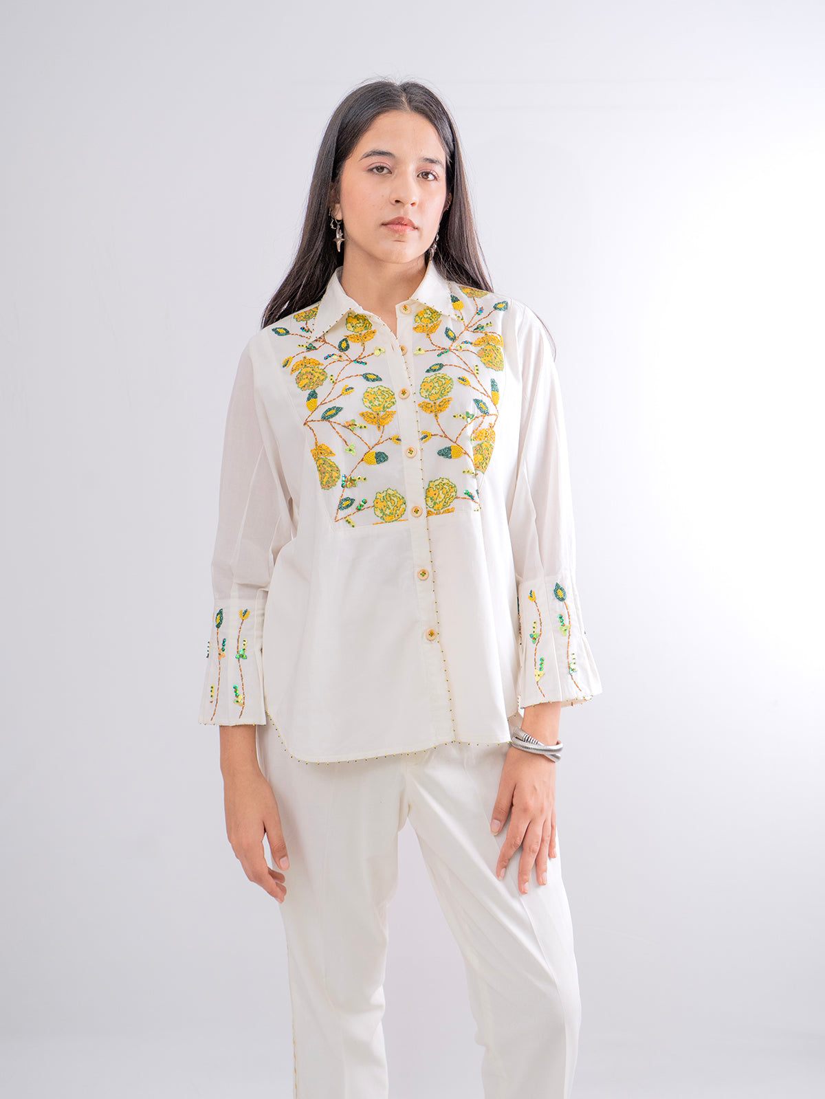 Premium Cotton Floral Embroidery Coord set- EUPHORIA