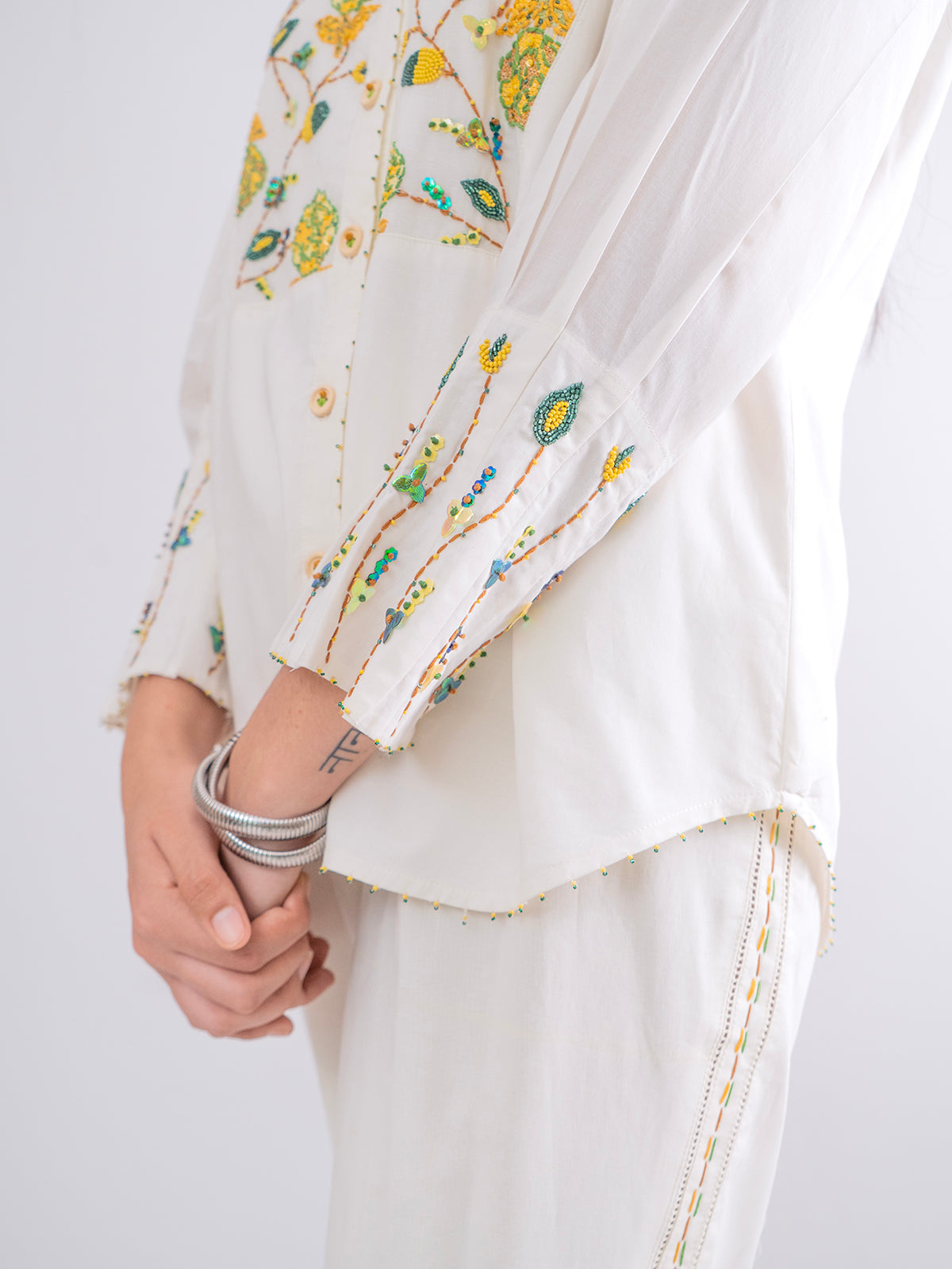 Premium Cotton Floral Embroidery Coord set- EUPHORIA