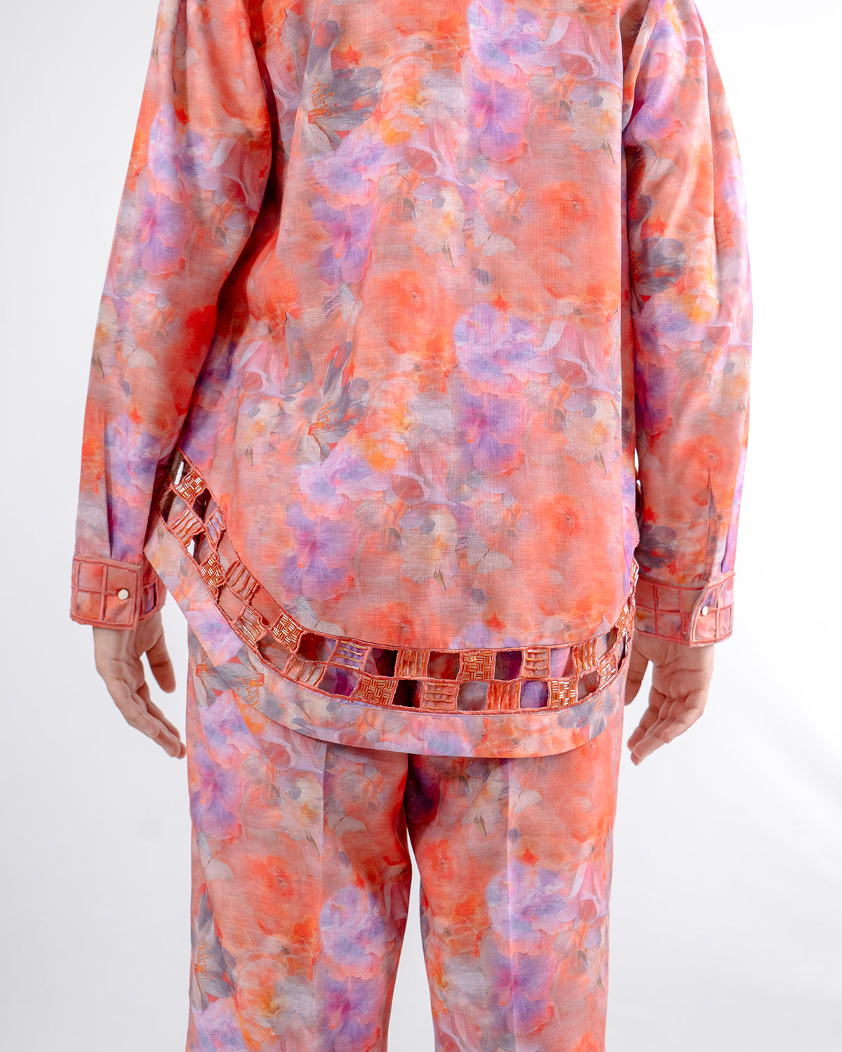 Floral Linen Blend Hand Embellished Co-ord Set- EUPHORIA