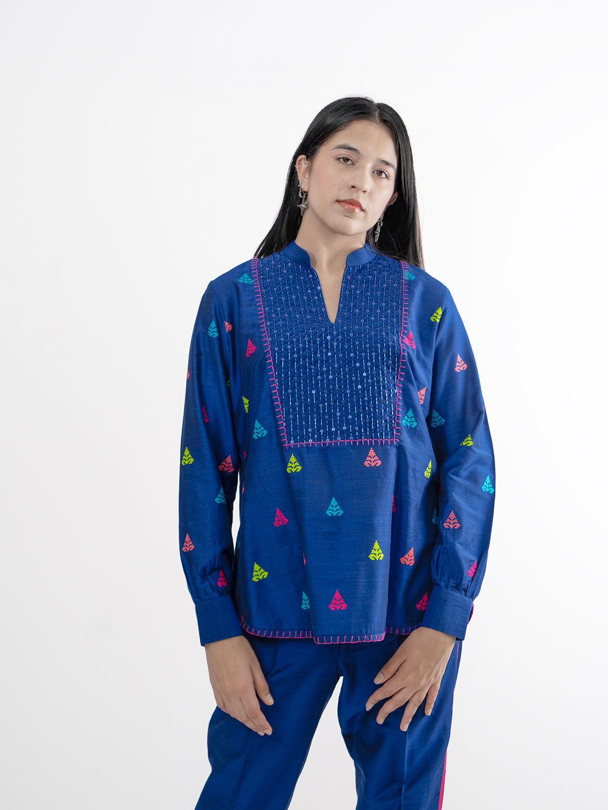 Pop Of Color Blue Coord Set- EUPHORIA