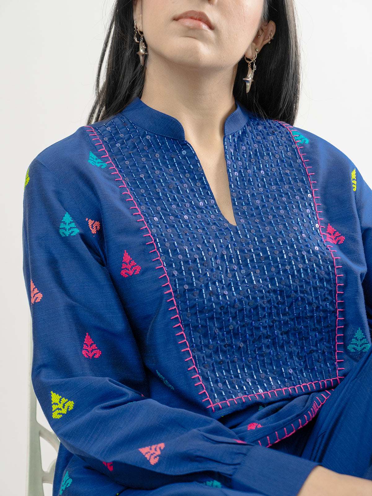 Pop Of Color Blue Coord Set- EUPHORIA