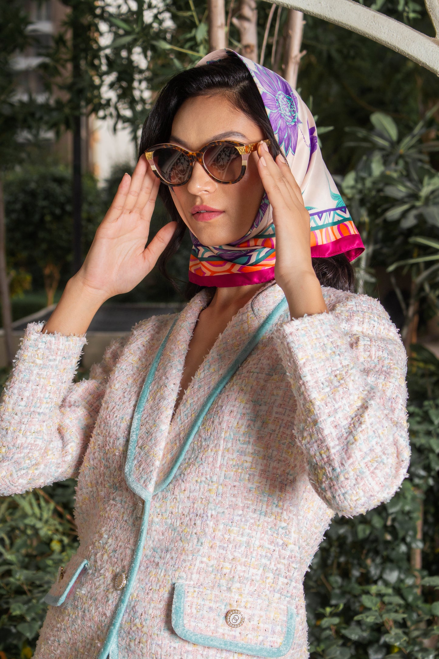 Rose Pink Shimmer Tweed Blazer