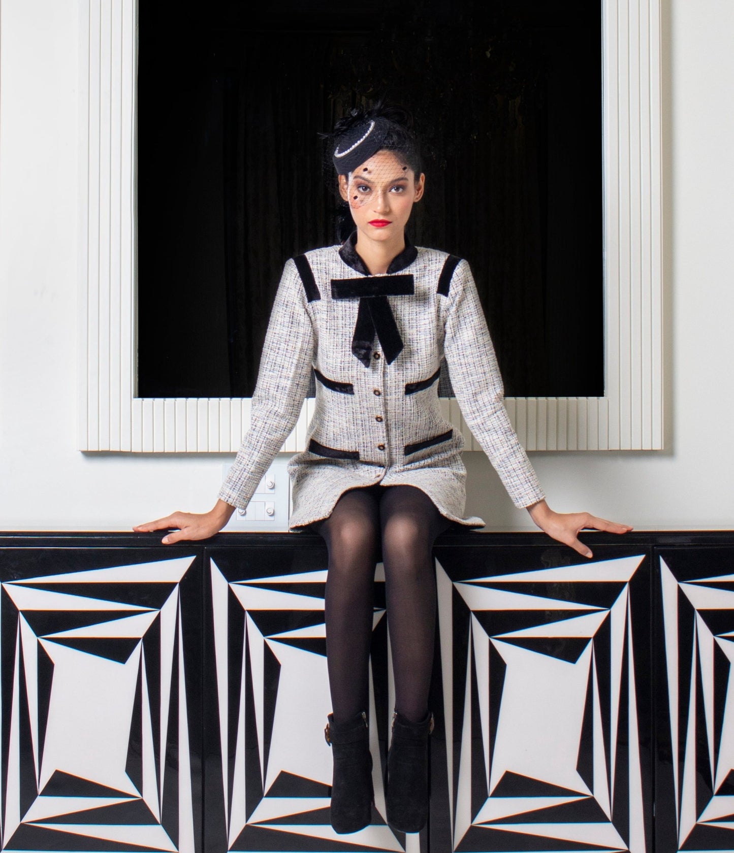 Noir Blanc Blazer Dress