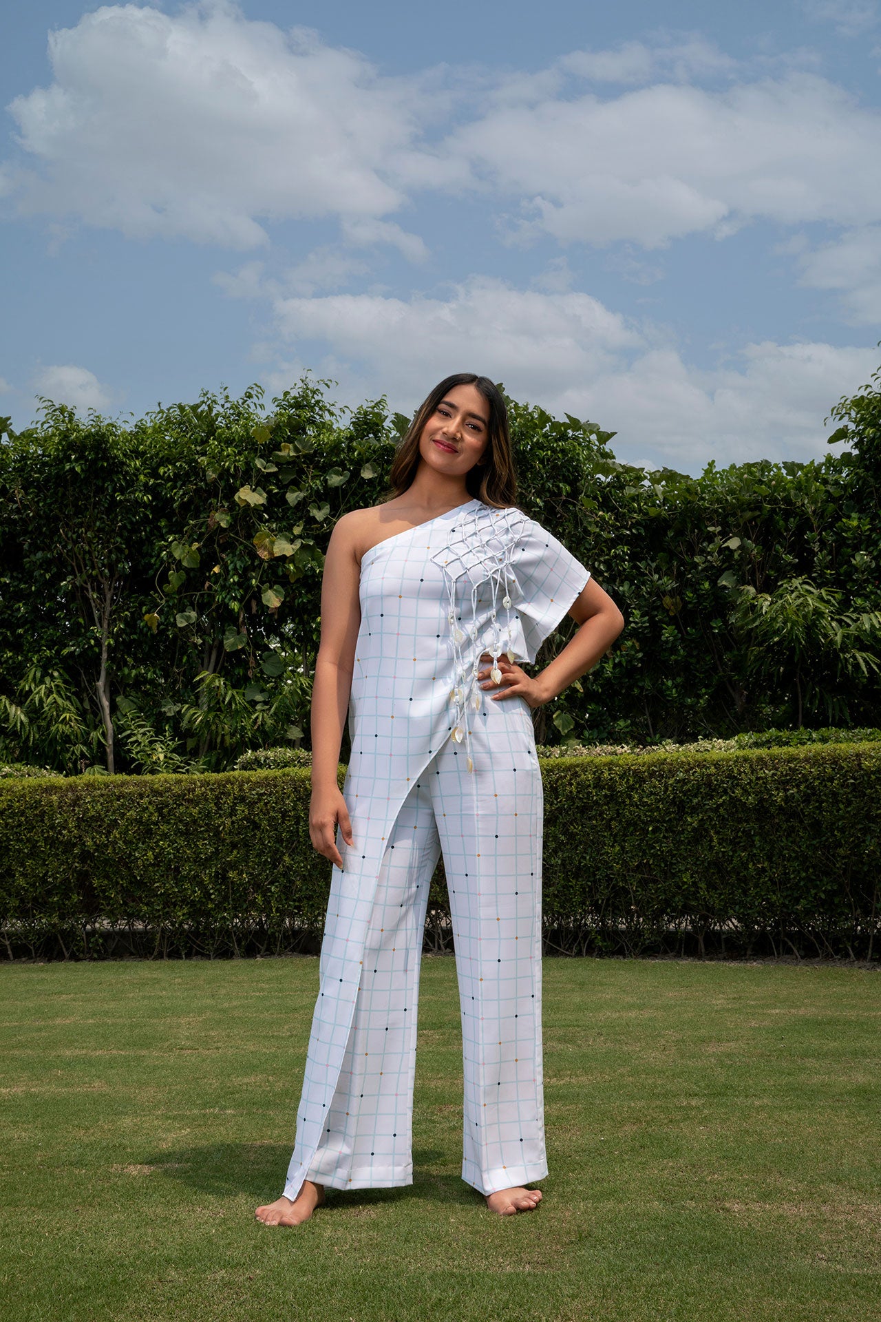 Ivory Checkers Co-Ord TROUSER