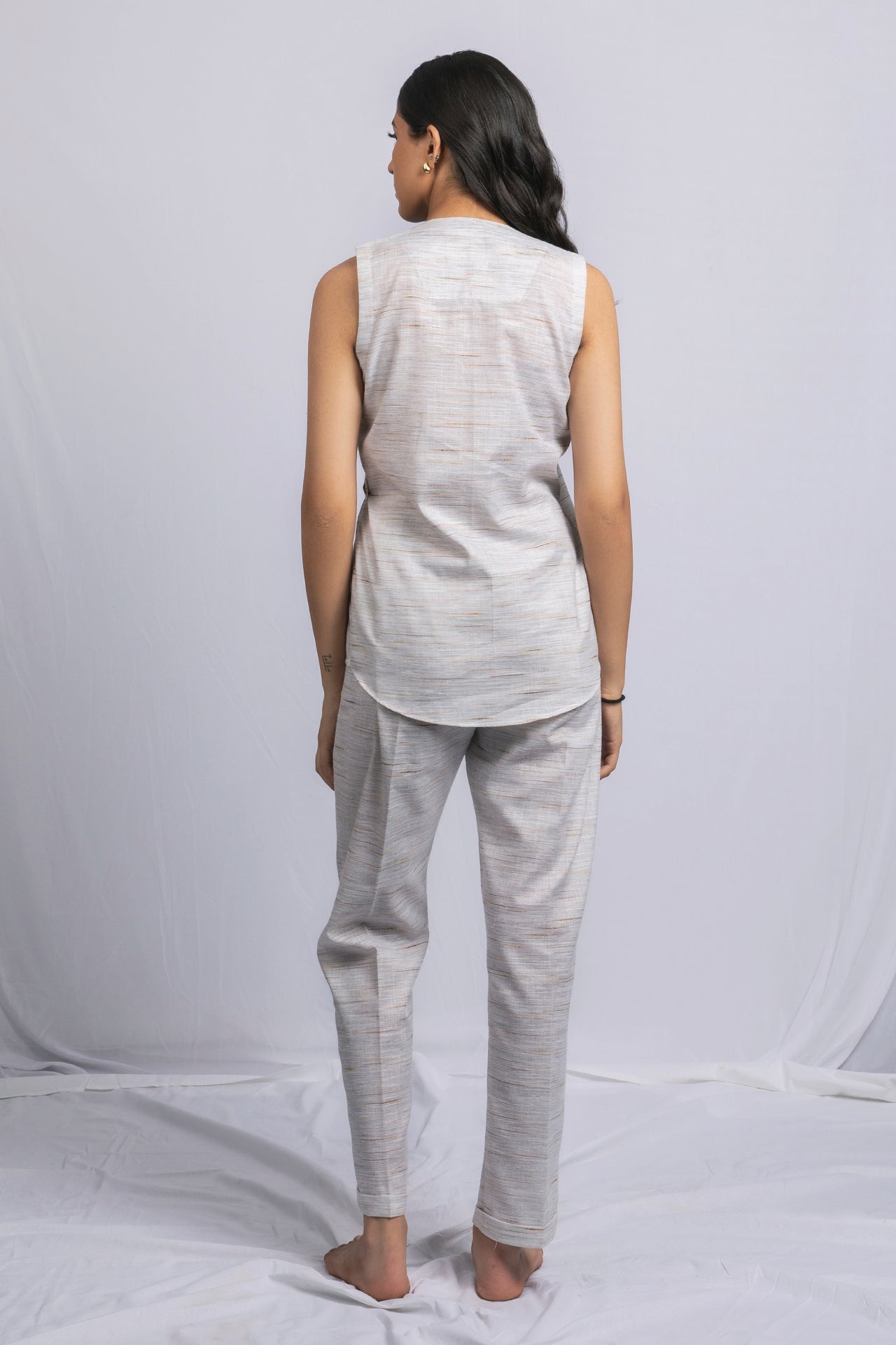 Khaki soft cotton linen Co-ord Set TOP