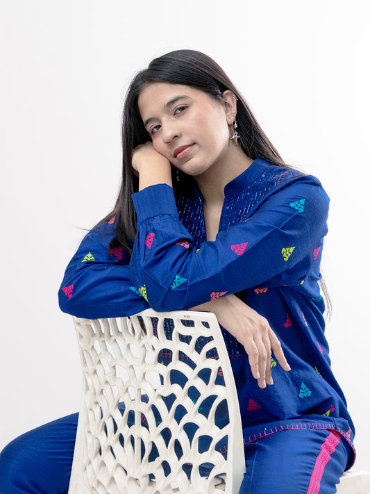 Pop Of Color Blue Coord Set- EUPHORIA