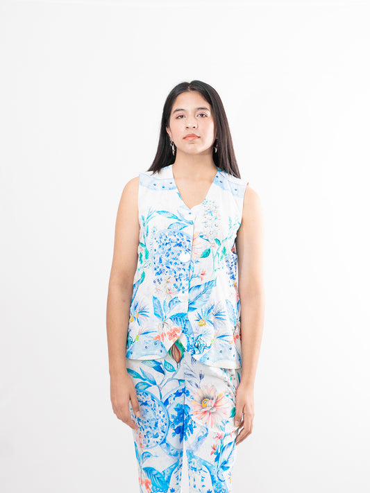 Floral Fantasy Waistcoat Coord Set- EUPHORIA