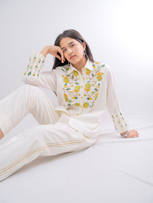 Premium Cotton Floral Embroidery Coord set- EUPHORIA