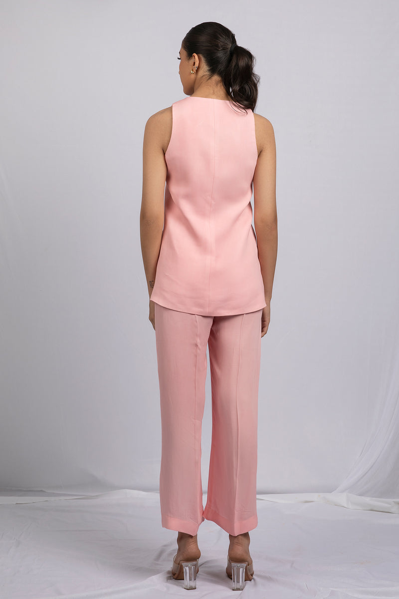 Pink Long Waist Coat Top