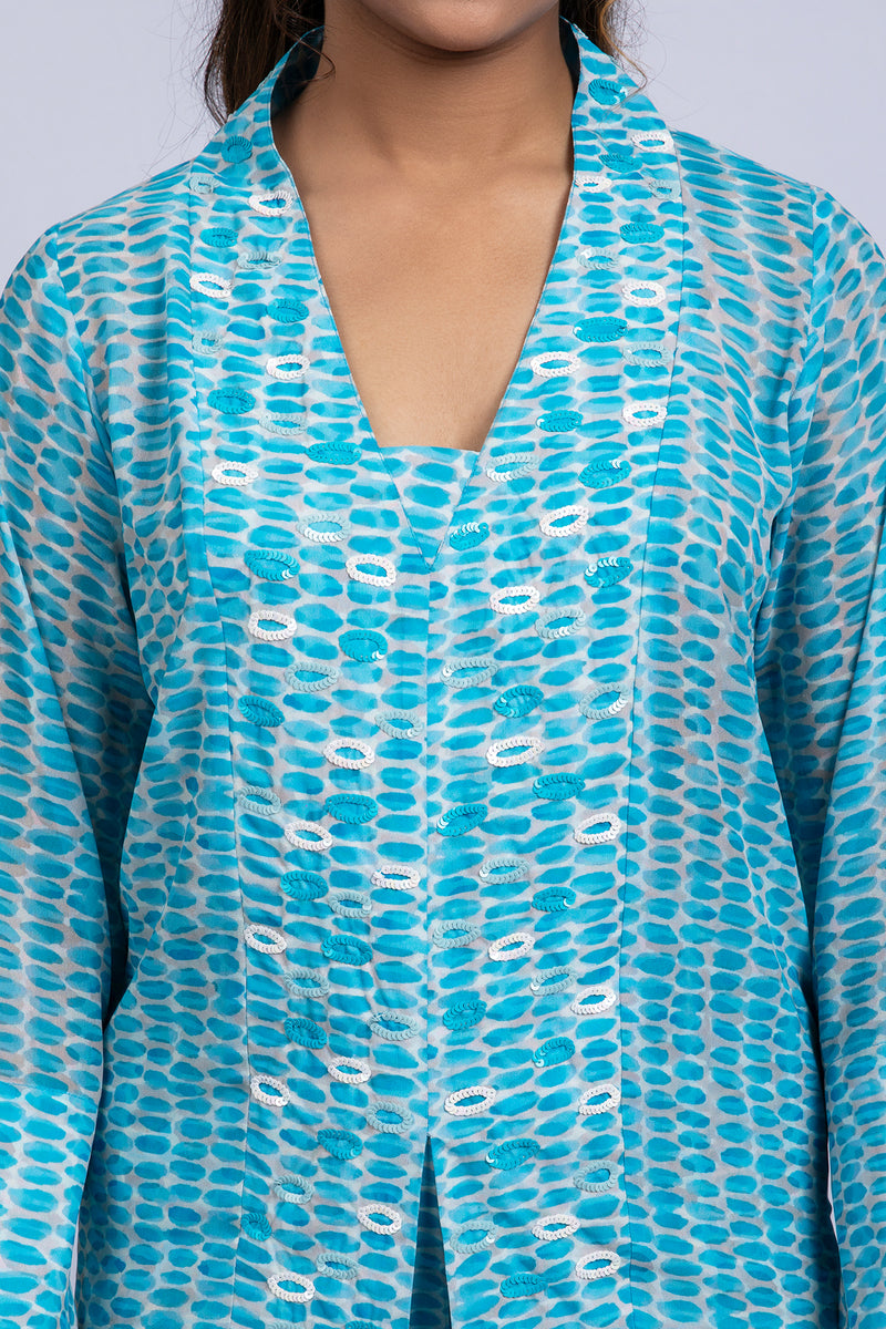 Blue Lagoon Printed Co-Ord SHIRT