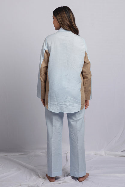 Linen Blue Sea Shells Co-Ord TROUSER