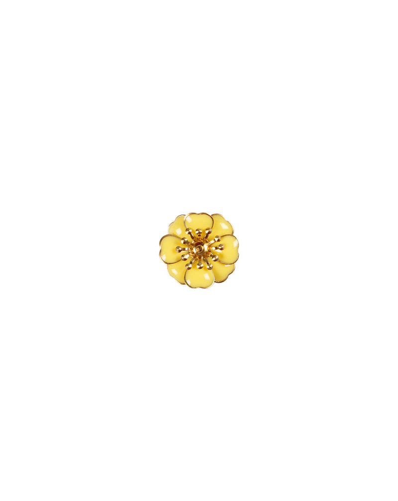Designer floral  metal buttons-Yellow