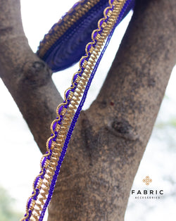 Thin thread and zari lace-Navy Blue