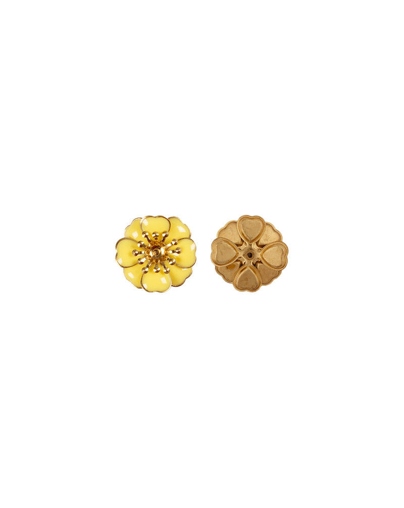 Designer floral  metal buttons-Yellow