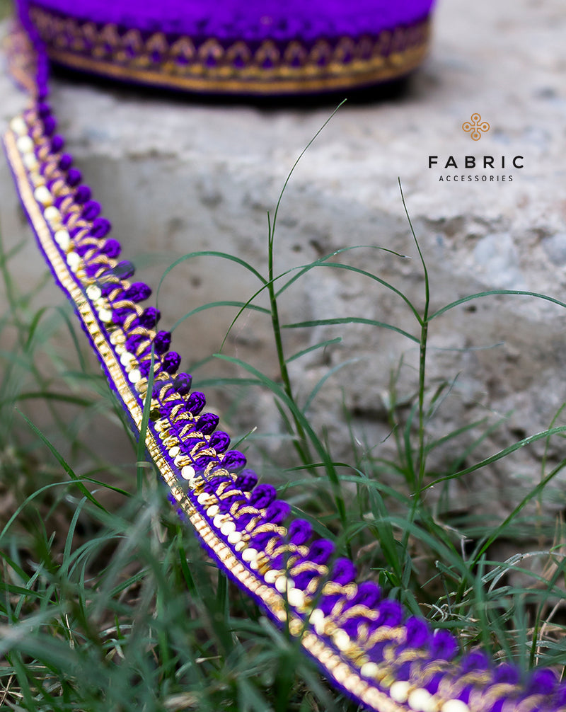 Thin thread loop lace-Purple