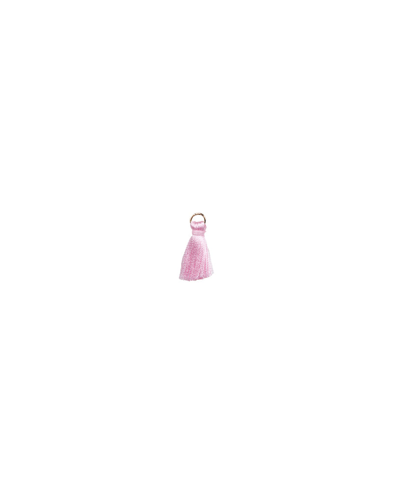 Handmade small thread tassel with rings tassel/ latkan-Light Pink