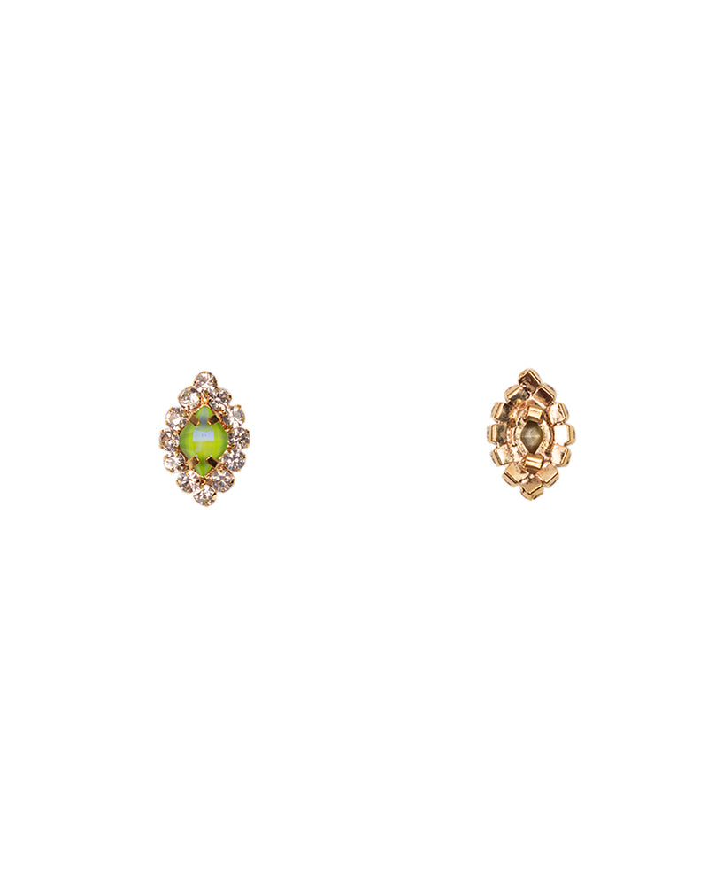 Designer preciosa crystal and rhinestone button-Green