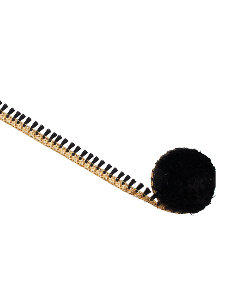 Thin fringing lace-Black