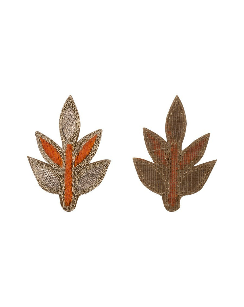 Handmade embroidery Leaf Booti-Orange