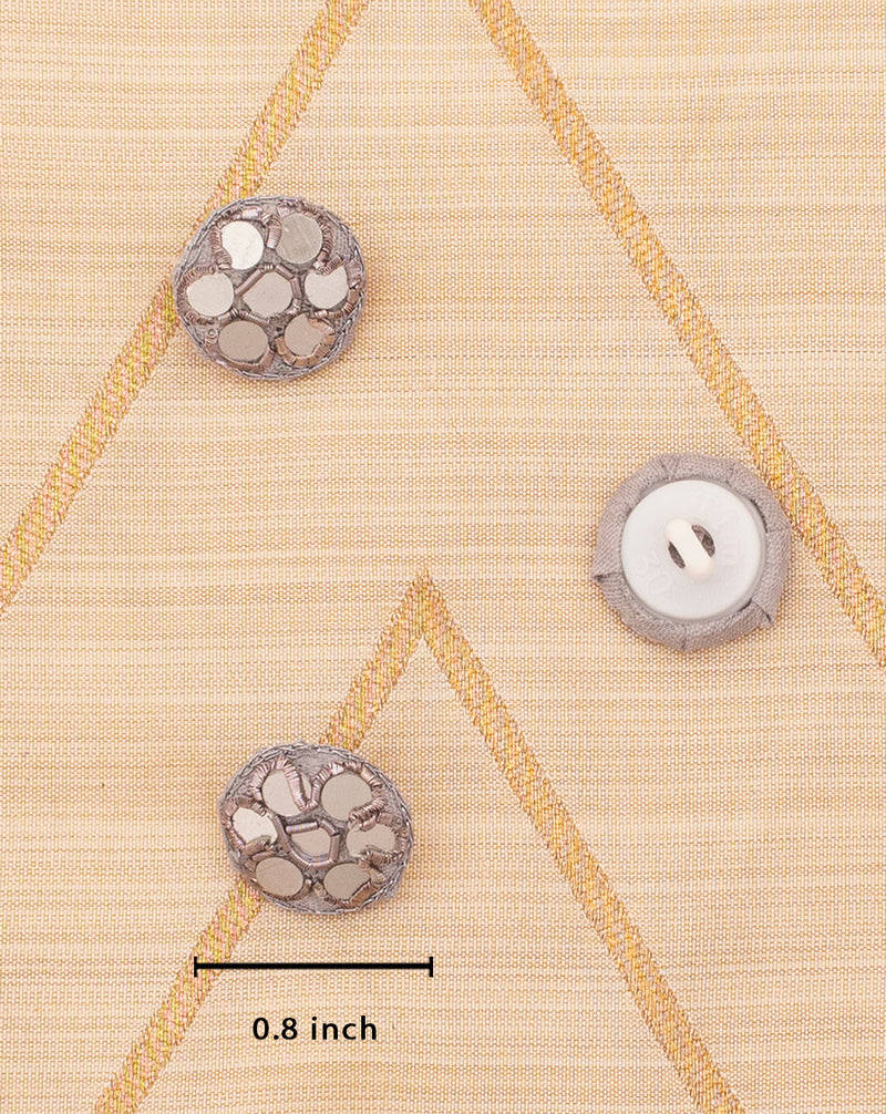 Designer handmade small size button with mirror-Sliver