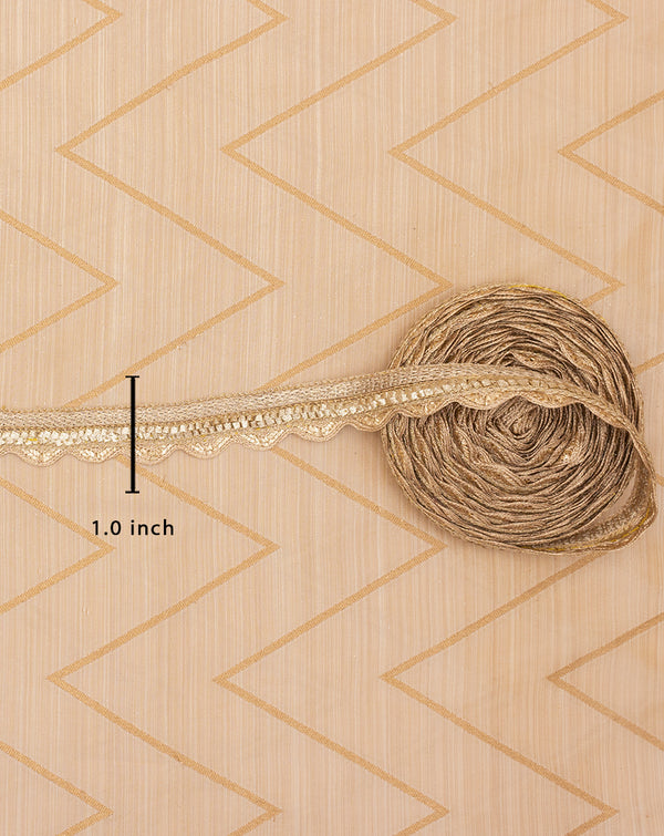 Designer golden scallop lace-Golden