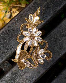 Flower Booti and Dabka Mukaish/Badla work Hand work Patch