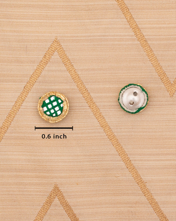 Designer mirror and thread button-Green