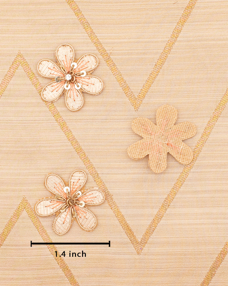 Handmade flower gota patch with thread and sequins embellishments-Pink