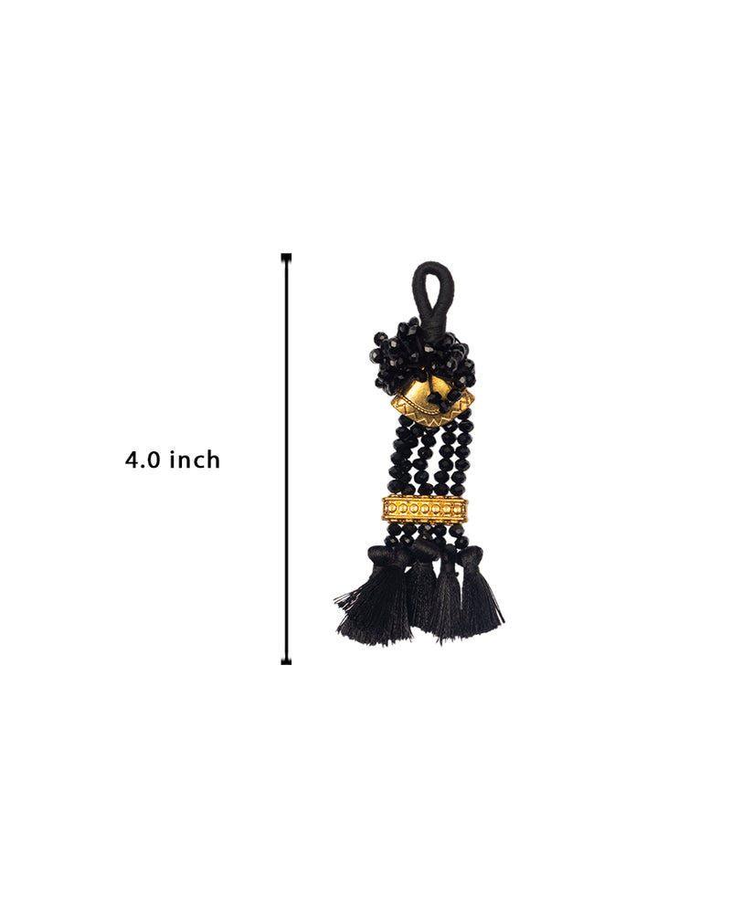 Hanging Designer thread and crystal Tassel-Black