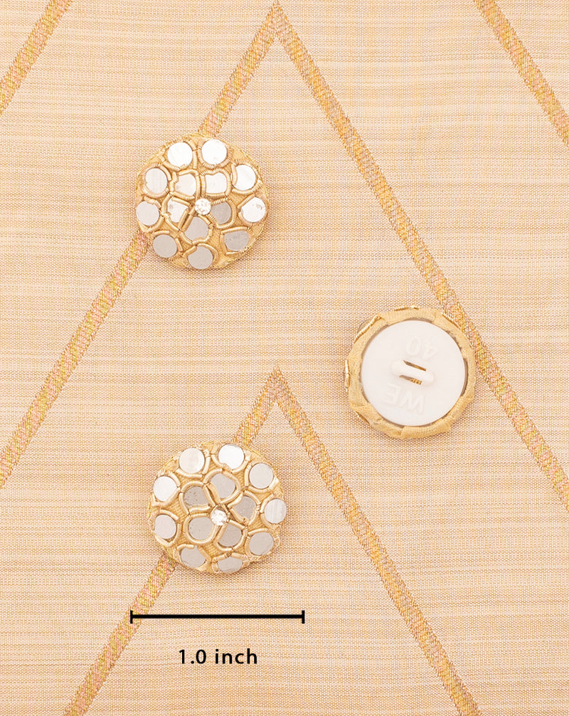 Designer handmade big size button with mirror-Golden