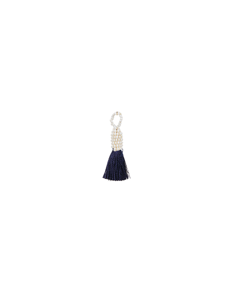Handmade small thread tassel with pearl beads head-Dark Blue