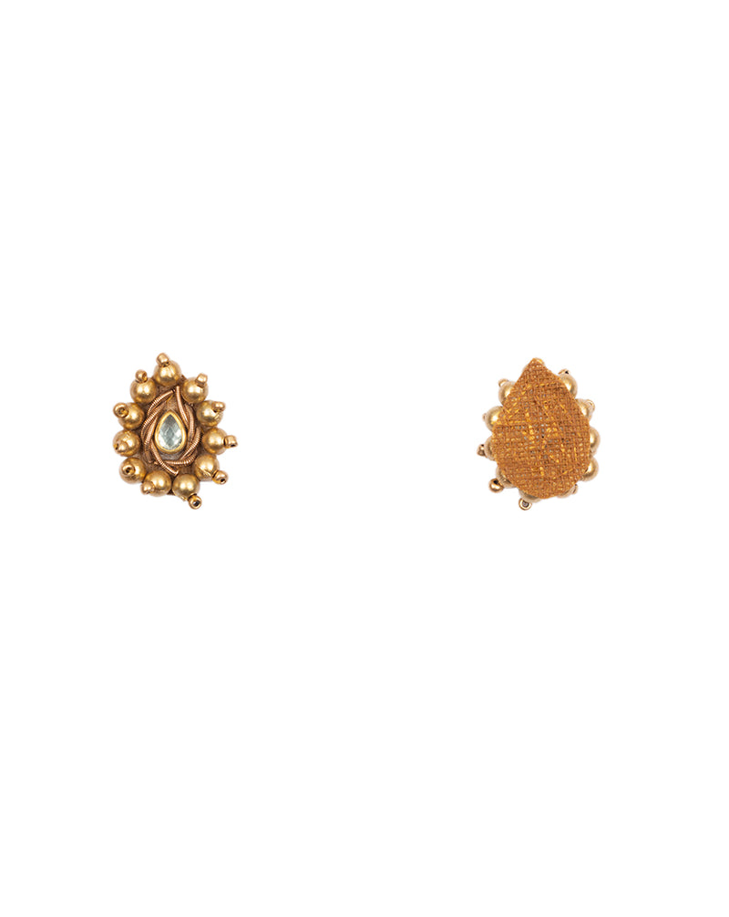 Handmade pearl and kundan patch-Golden