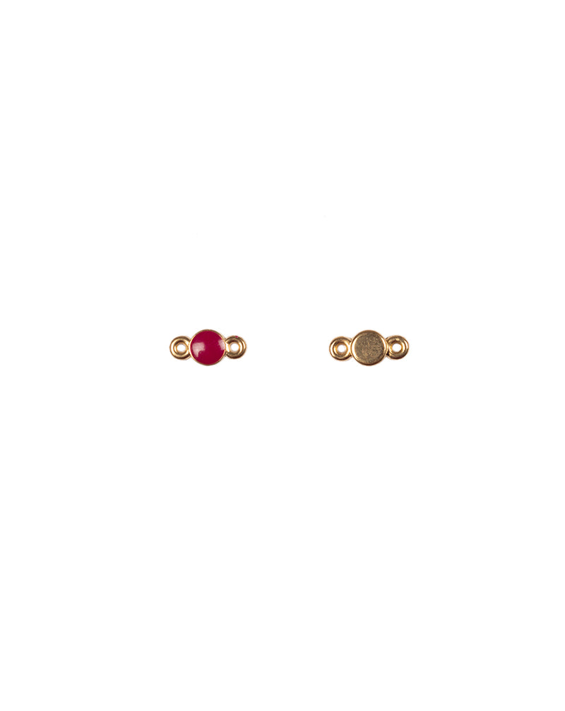 Plastic enamel fill kundan both side connector stone for embroidery, crafts and jewellery making-Dark Pink
