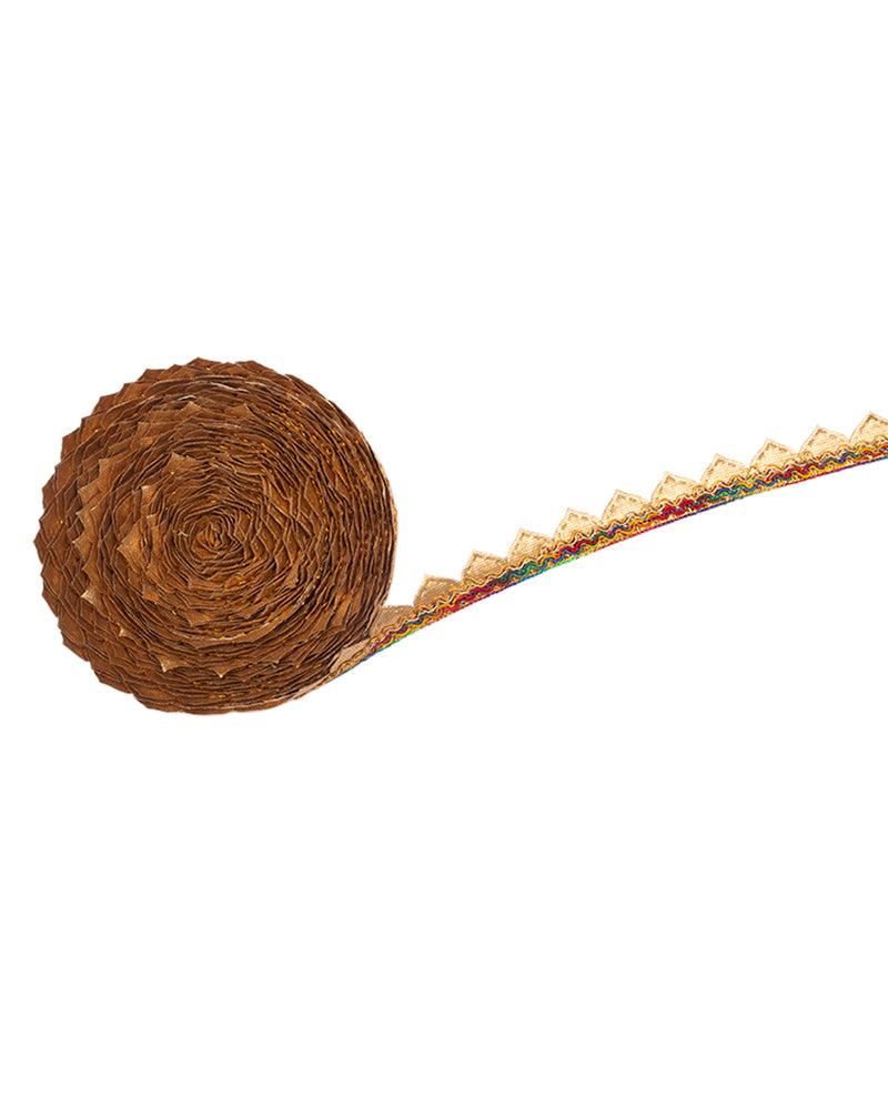 Golden Leaf Scallop Embroidery Lace Multicolor