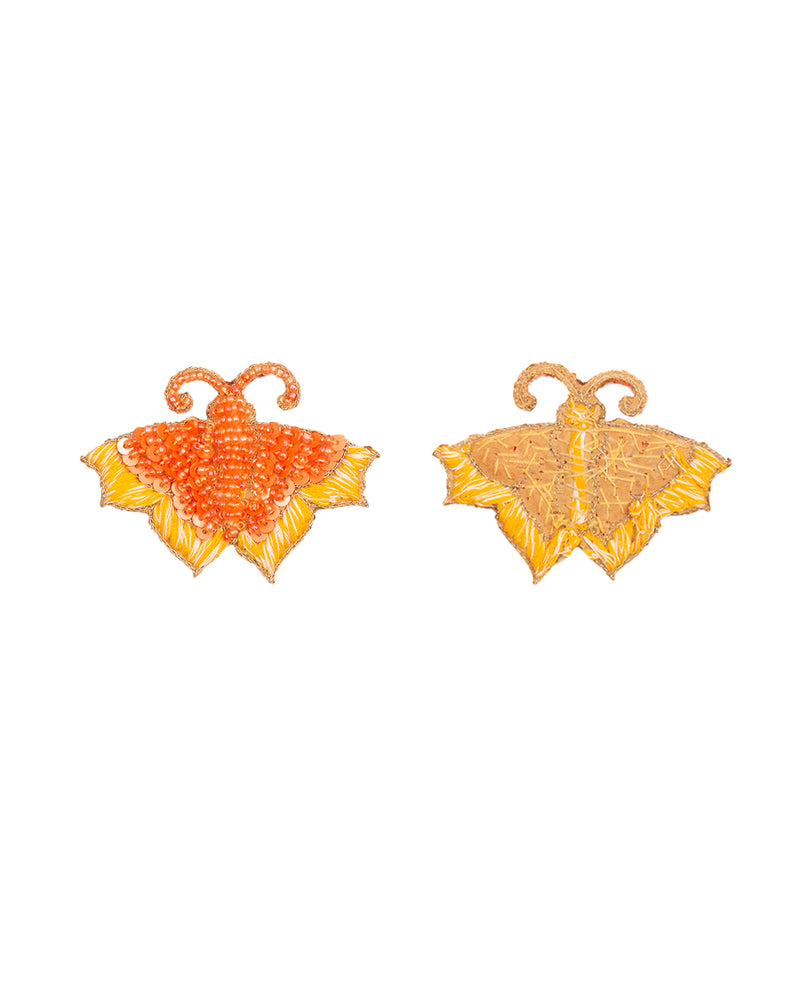 Handmade beads butterfly patch-Orange
