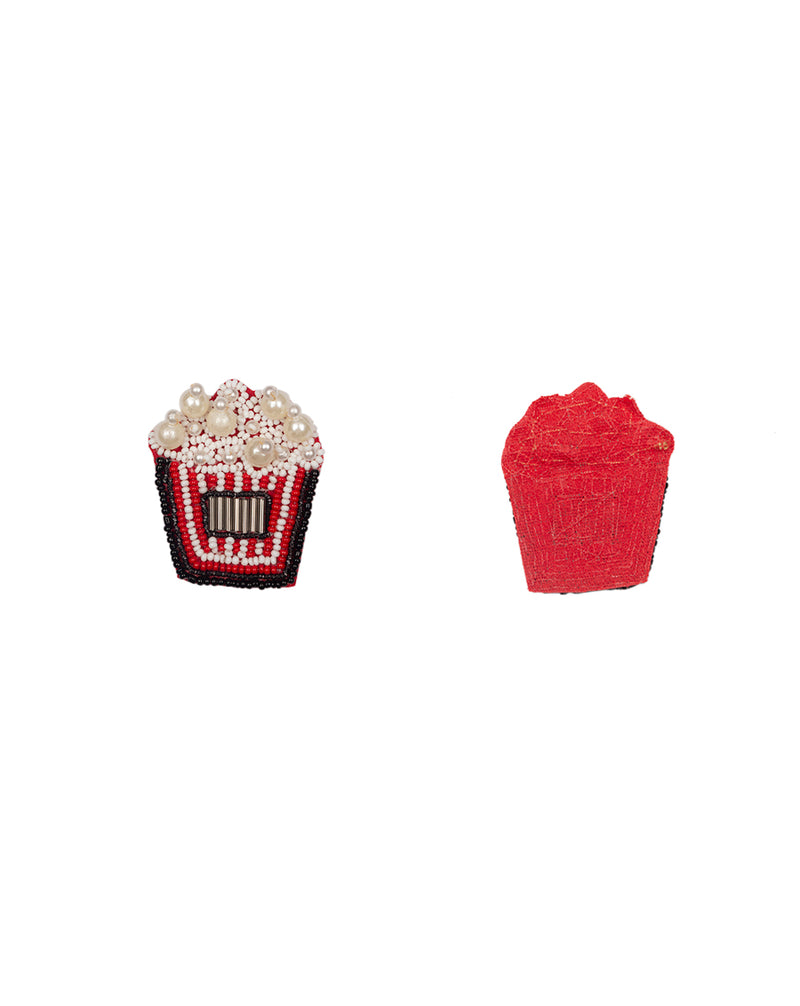 Handmade Embellished Popcorn Tub Patch