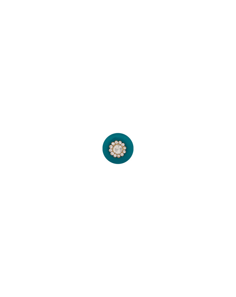 Round Button with rhinestones inserts-Blue