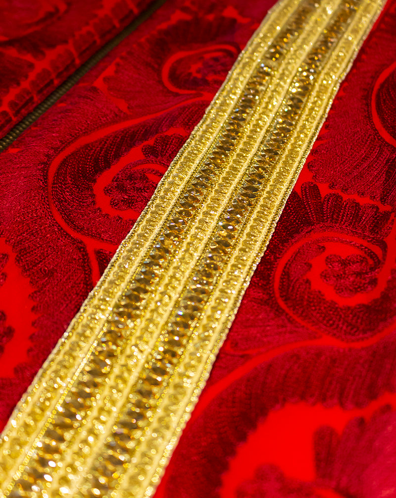 Designer embellished Embroidery Lace-Golden