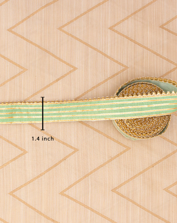 Designer gota lace with triangle border-Mint Green