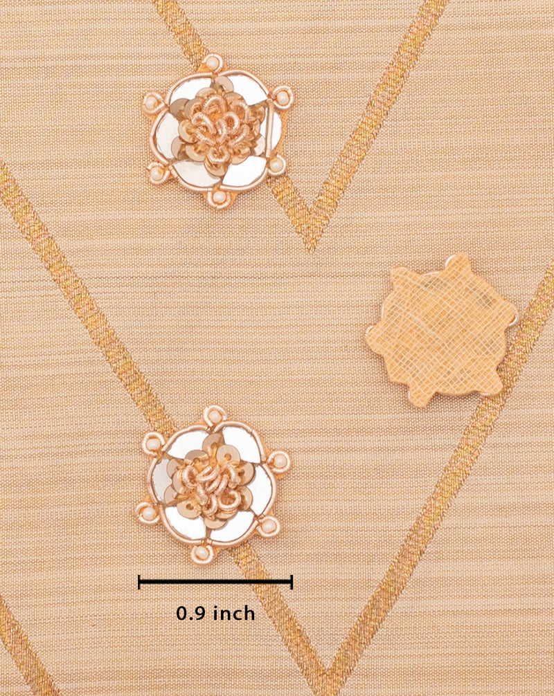 Handmade flower shape mirror patch-Rose Gold