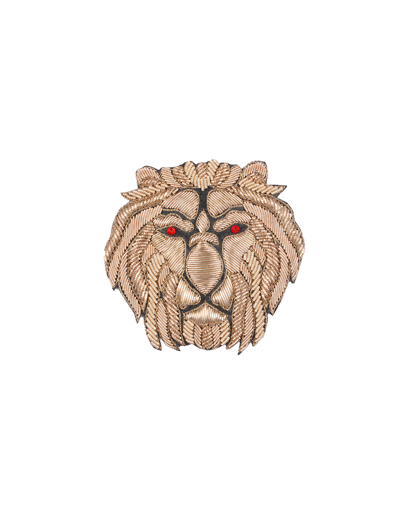 Handmade Zardosi Majestic Lion patch